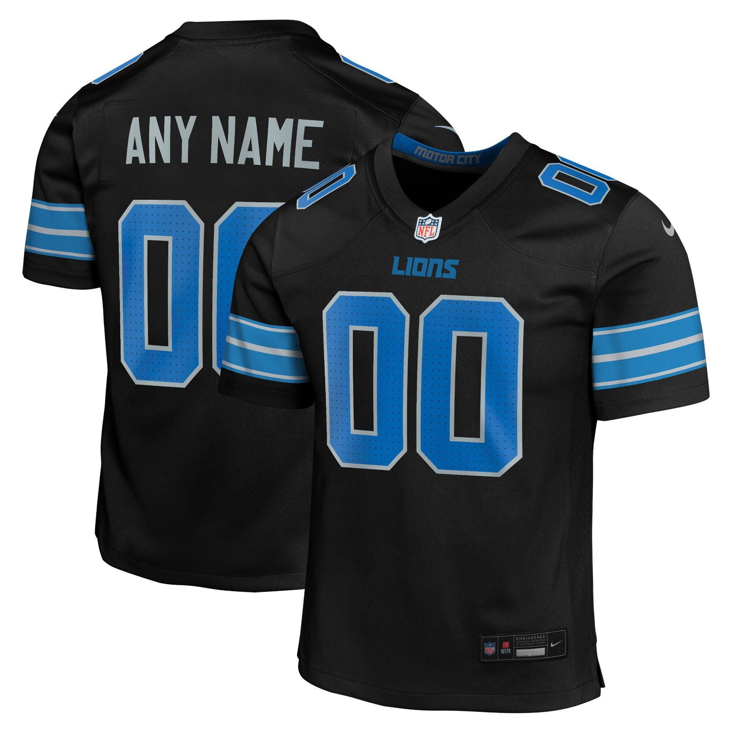 Detroit Lions Nike Black Alternate Custom Game Jersey