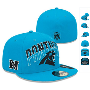 Carolina Panthers Blue Fitted Hat with Team Logo and NFL Design