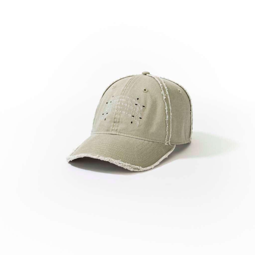 Washed Denim Baseball Cap // Grey